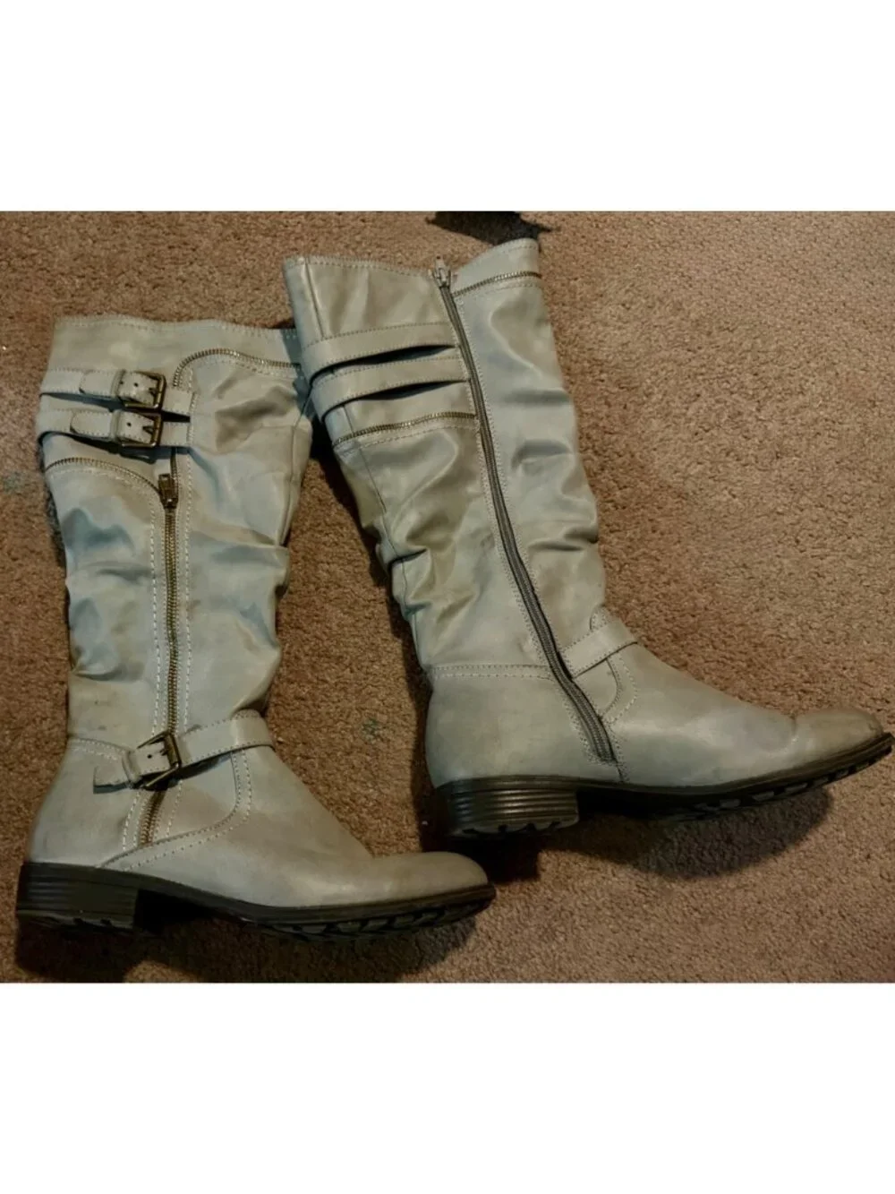 White Mountain Gray Knee‑High Boots – Size 9.5